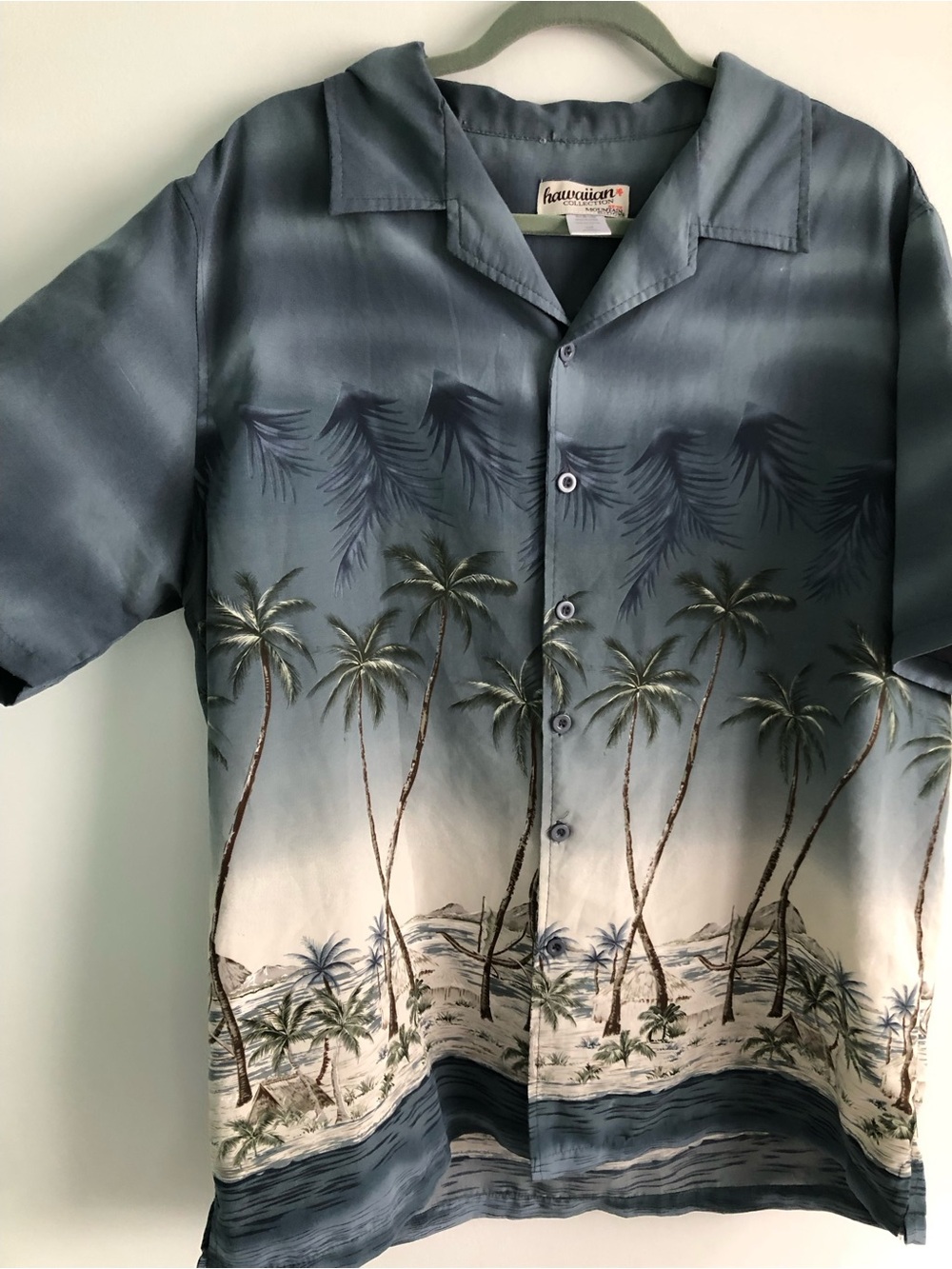 Vintage Y2K Hawaiian Collection Coastal Palm Short Sleeve Button-Down Shirt - Picture 2 of 8